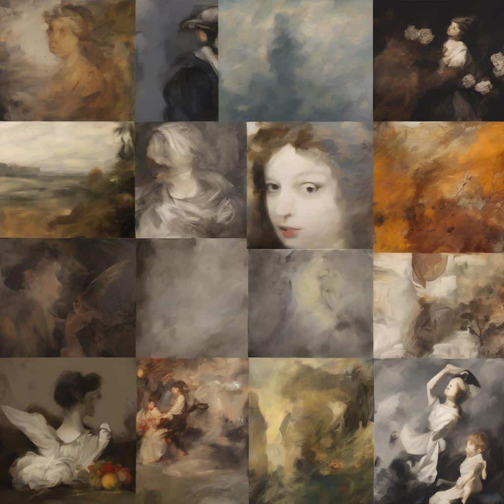 Ζωγραφικά έργα και καλλιτεχνικά ρεύματα, βιογραφίες και ανάλυση σε μια συλλογή εικόνων.